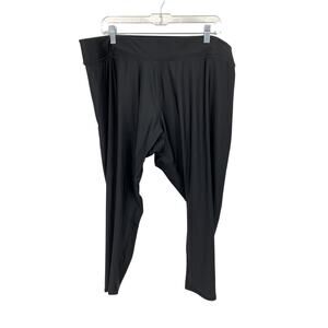 DSG Compression Mid Rise Tight Leggings Womens 3X Black Wide Waistband Tapered